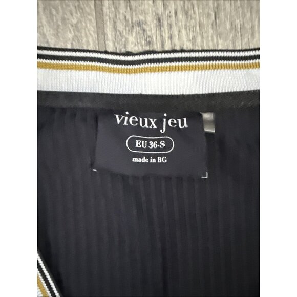 Vieux Jeu Tank Top Womens Small Med Black Pleated Back Tennis Tank &Skirt Set - Picture 4 of 13